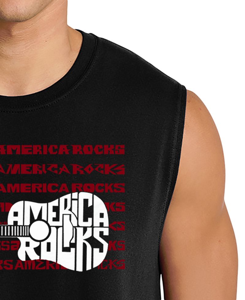 Men's America Rock Word Art Graphic Tank Top