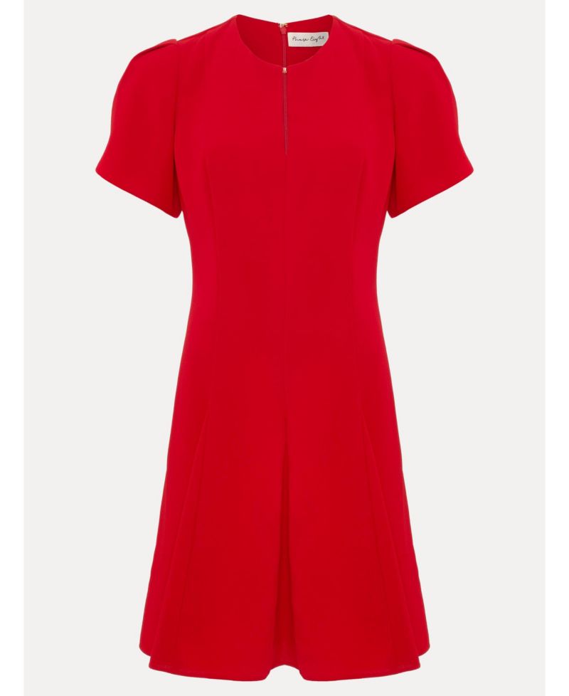 Women's Elia Fit-Flare Mini Keyhole-Neck Dress
