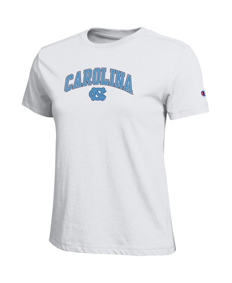 Women's White North Carolina Tar Heels Arched Over Logo T-Shirt