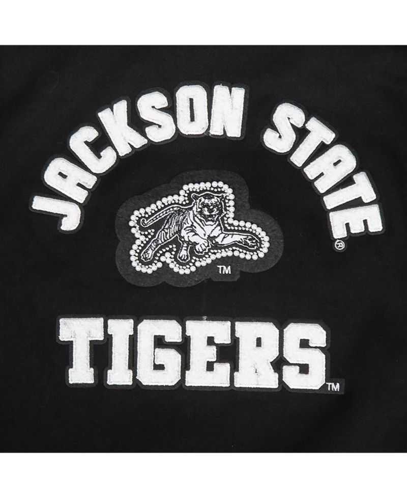 Women's Black Jackson State Tigers Cropped Pullover Sweatshirt