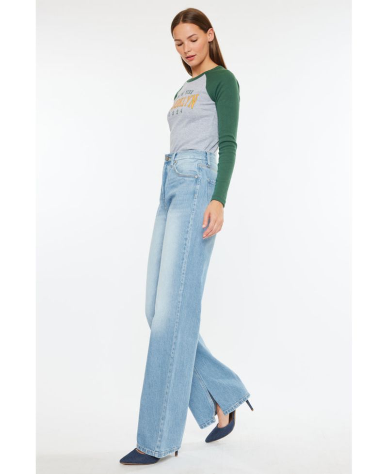 Women's Janna High-Rise Light-Wash Wide-Leg Jeans