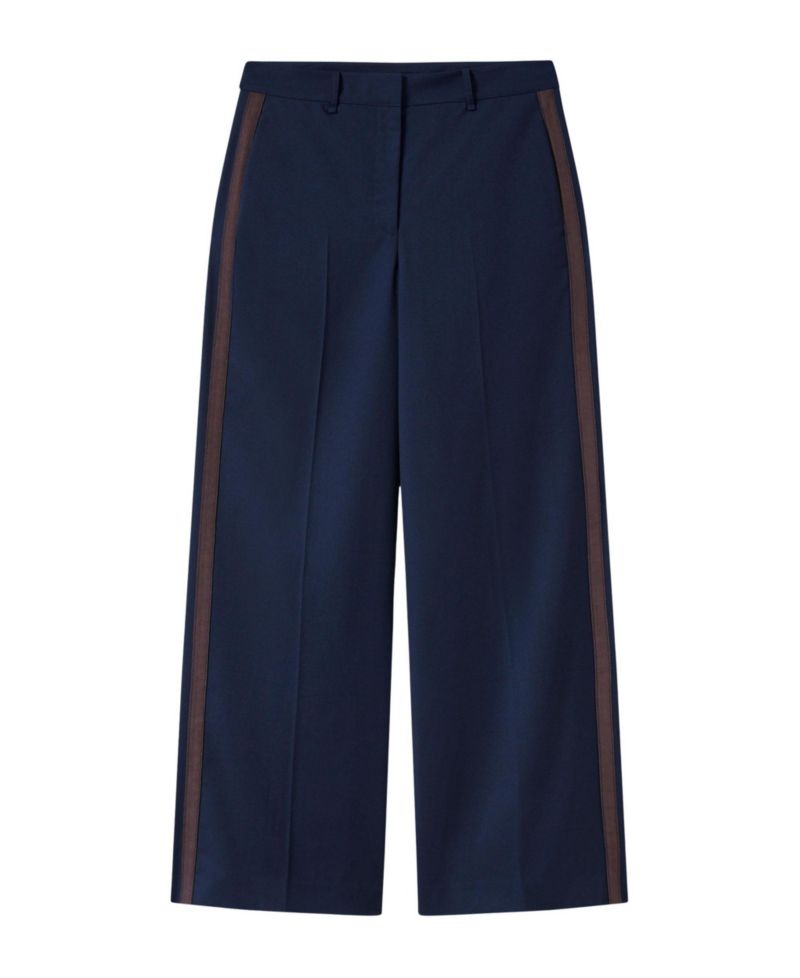 Women's Mid-Rise Side-Stripe Straight Trousers