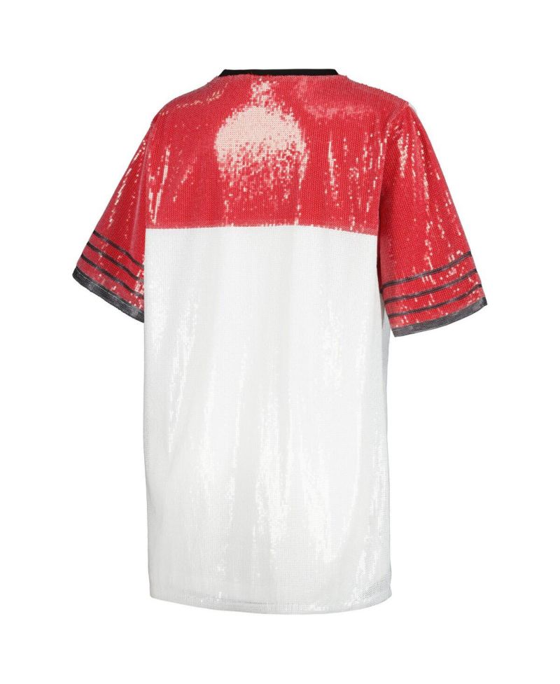 Women's White Wisconsin Badgers Chic Full Sequin Jersey Dress