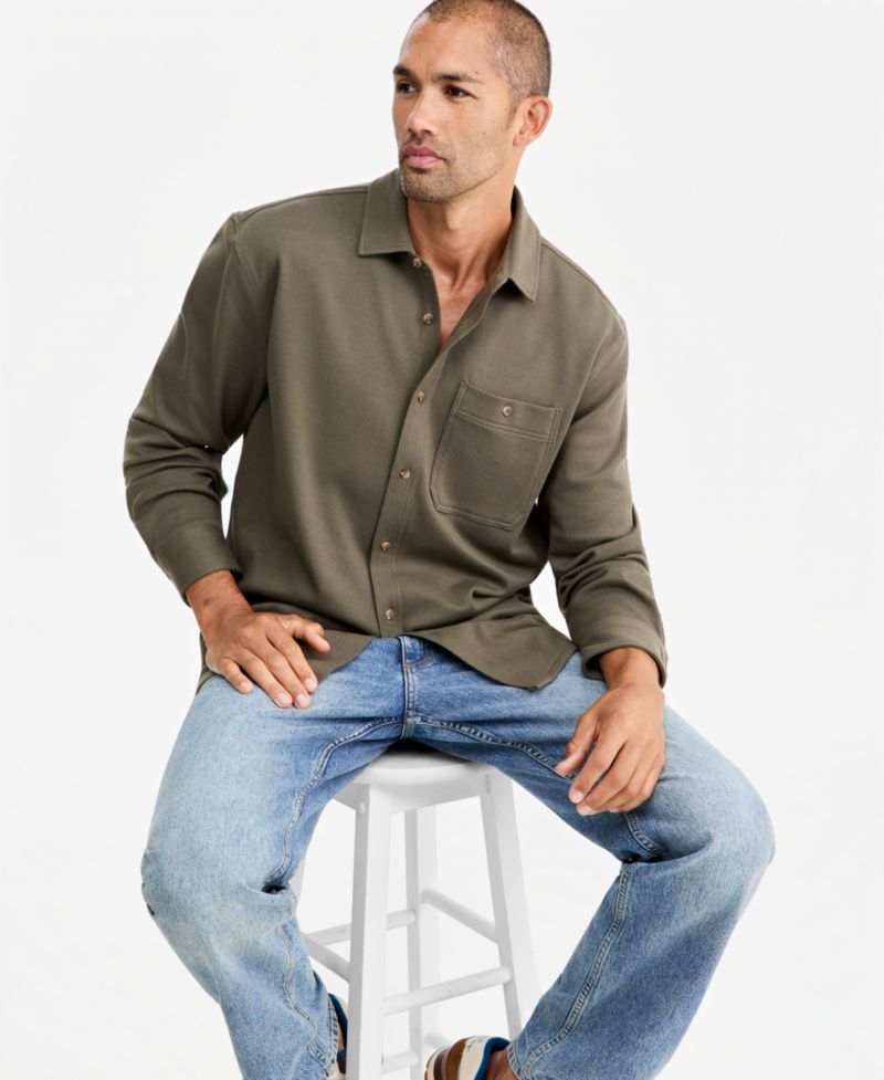 Men's Knit Long-Sleeve Shirt