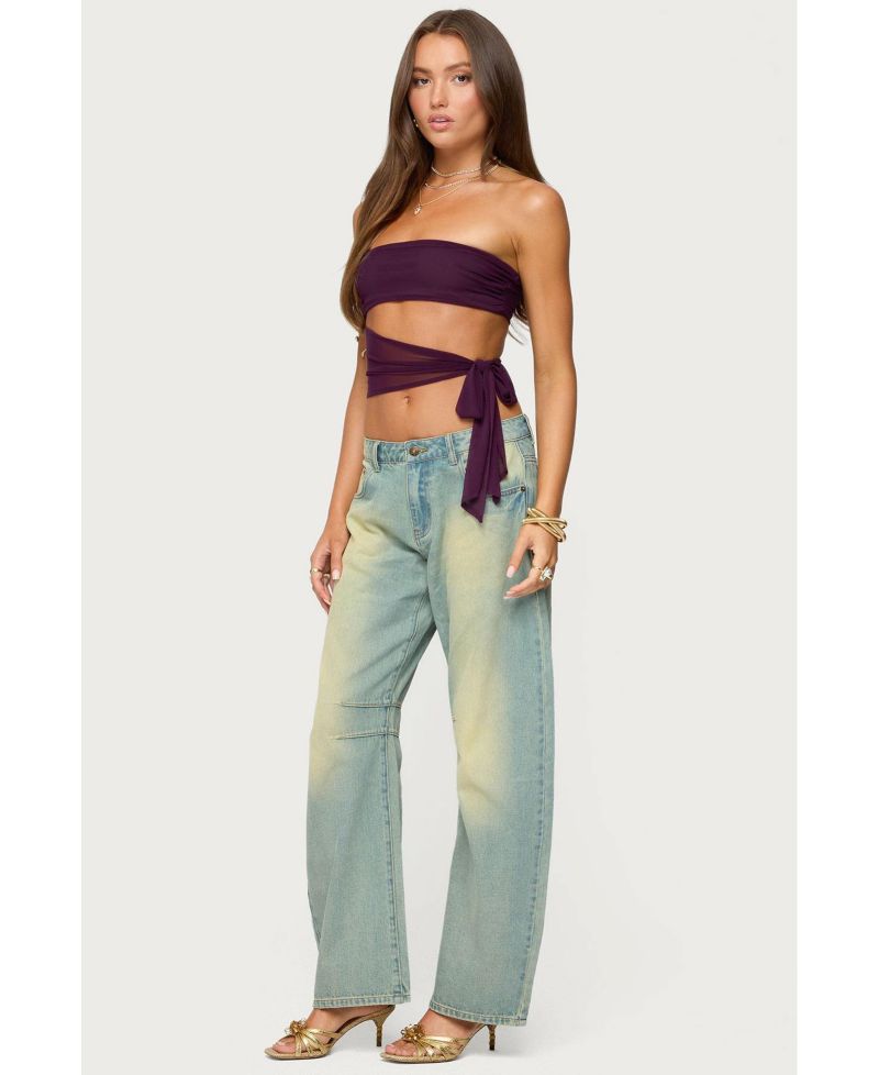 Women's Cayden Low Rise Washed Barrel Jeans
