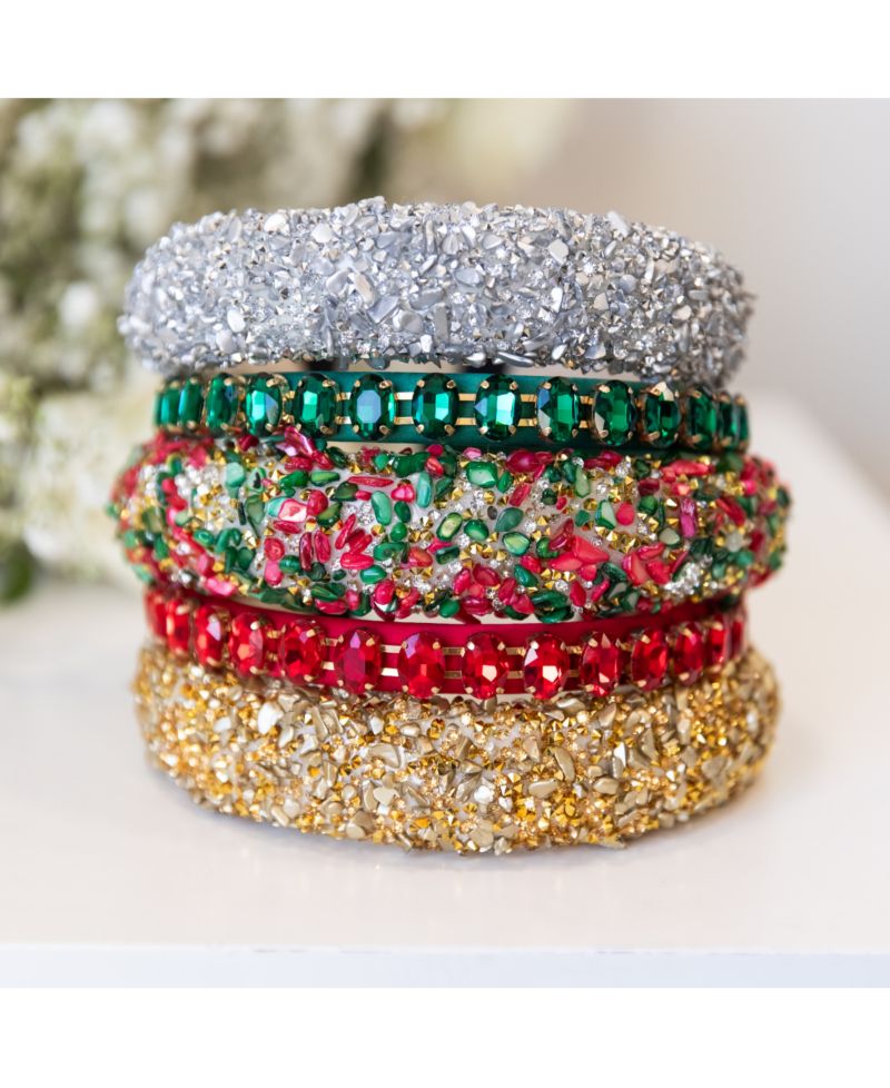 Limited Edition All That Glitters Headband - Christmas Red + Green