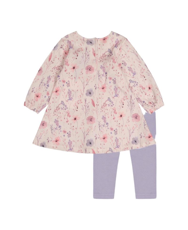 Baby Girl (3M - 24M) Cotton Dress and Legging Set