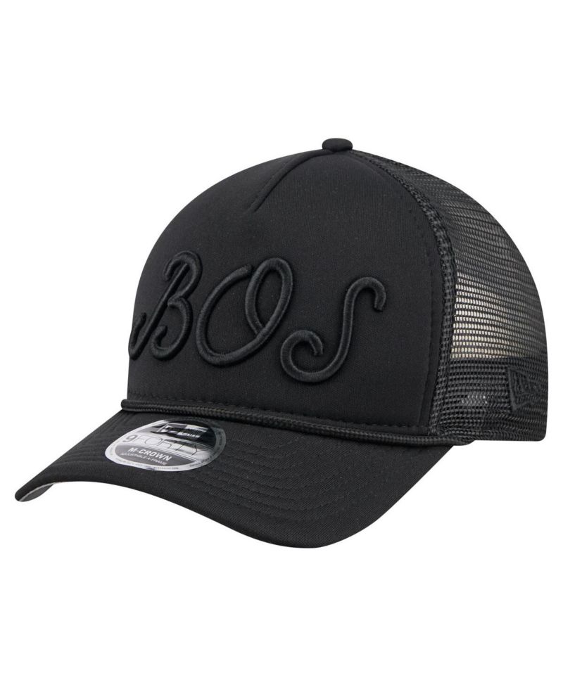 Men's Black Boston Red Sox City Initial 9FORTY A-Frame M-Crown Adjustable Trucker Hat