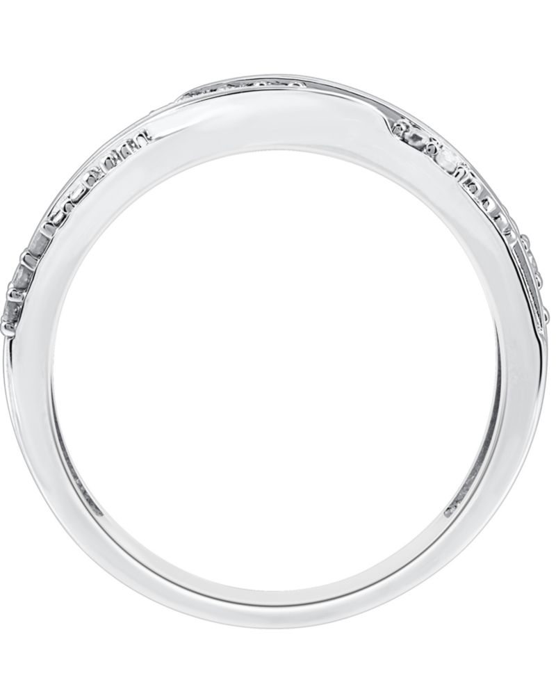 Diamond Twist Look Ring (1/6 ct. t.w.) in Sterling Silver