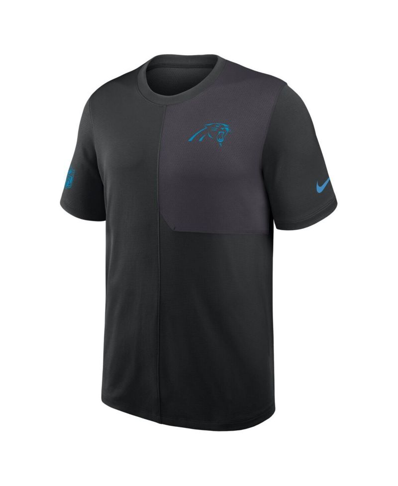 Men's Black Carolina Panthers Sideline UV Performance Coach Shirt