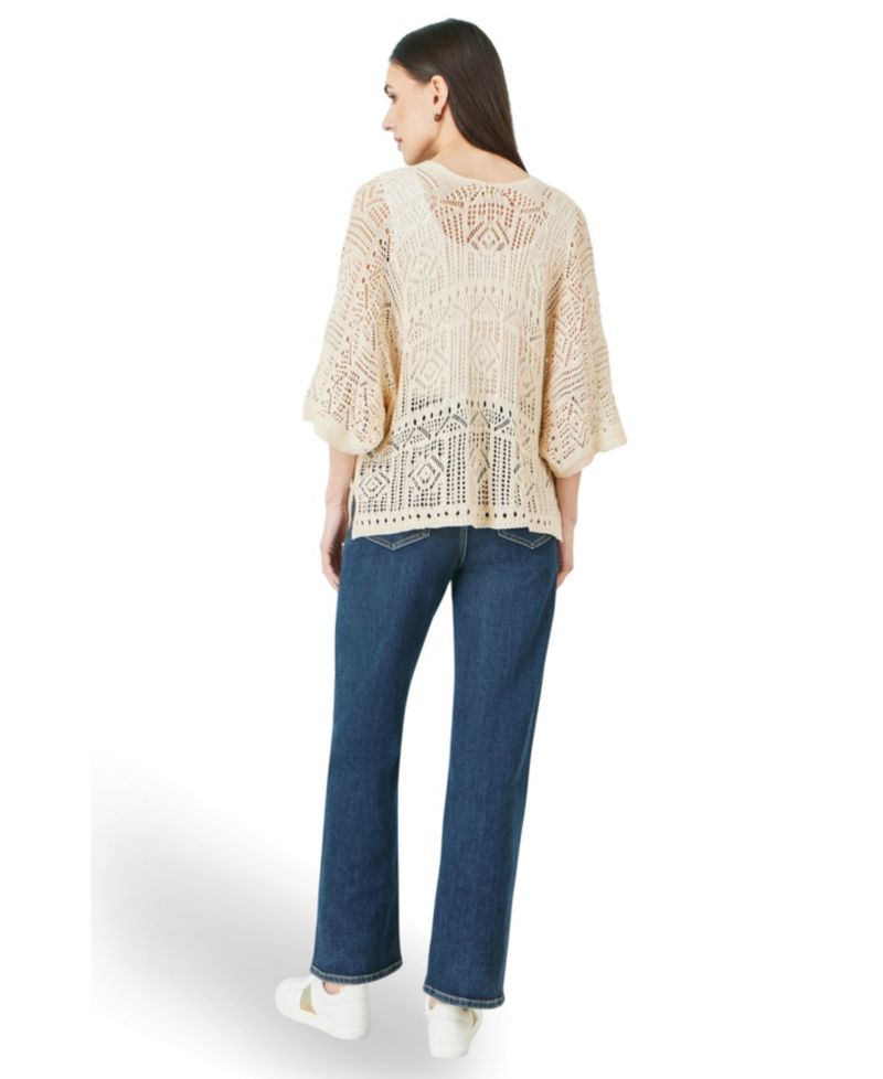 Women's Crochet Edge To Edge Cardigan