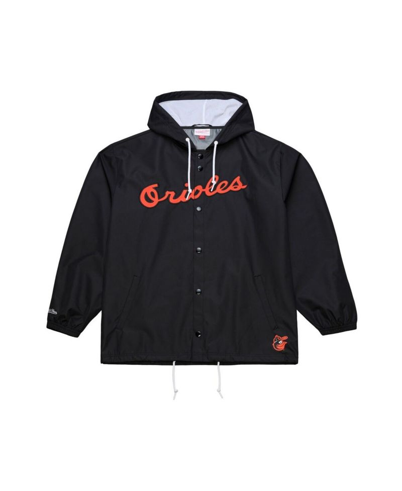 Men's Black Baltimore Orioles Full-Snap Hooded Coaches Jacket