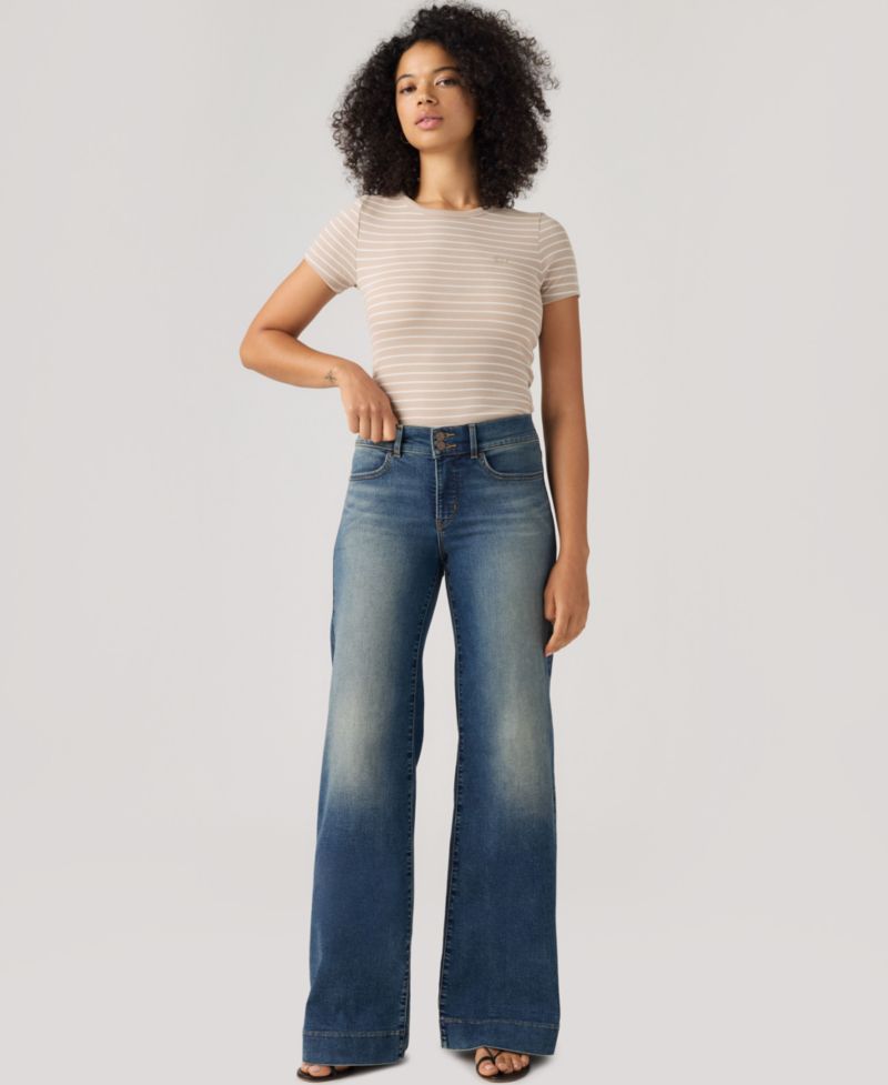 Women's 318 Mid-Rise Double-Button Wide-Leg Jeans