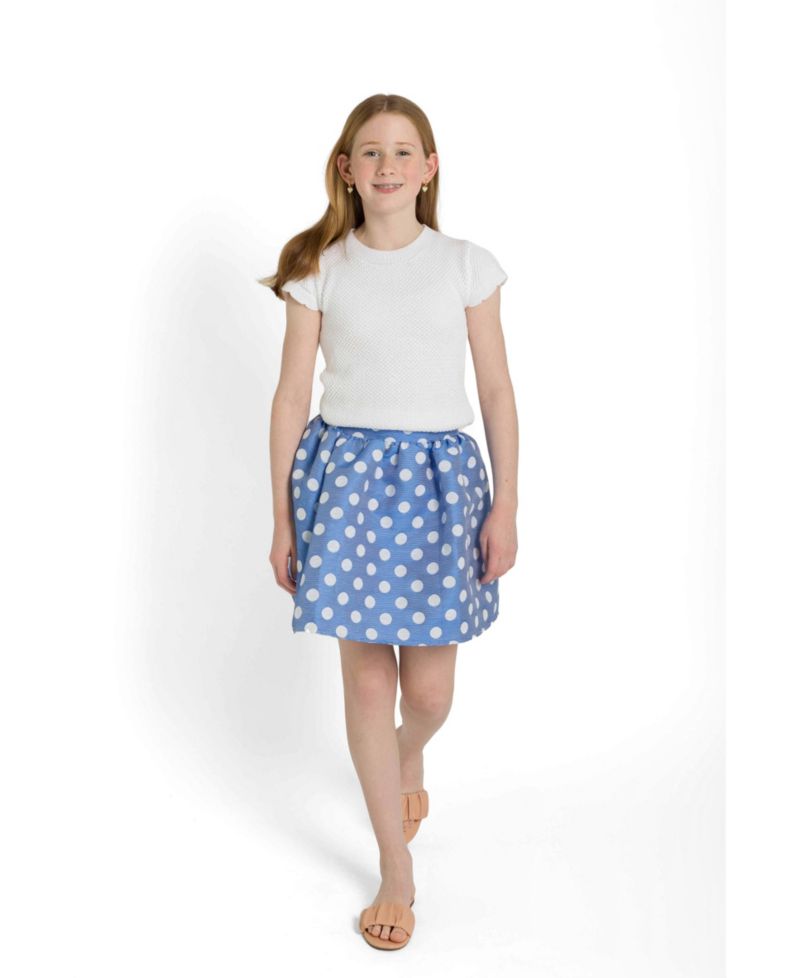 Big Girls Ottoman Stripe Dot Skirt