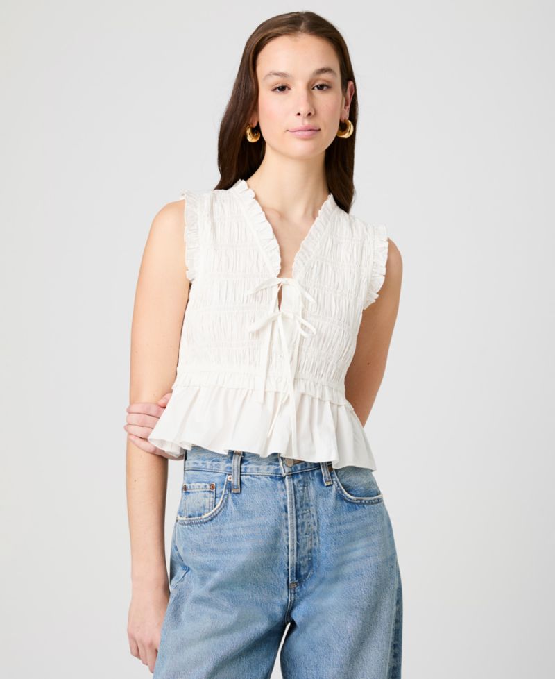 Women's V-Neck Tie-Front Top