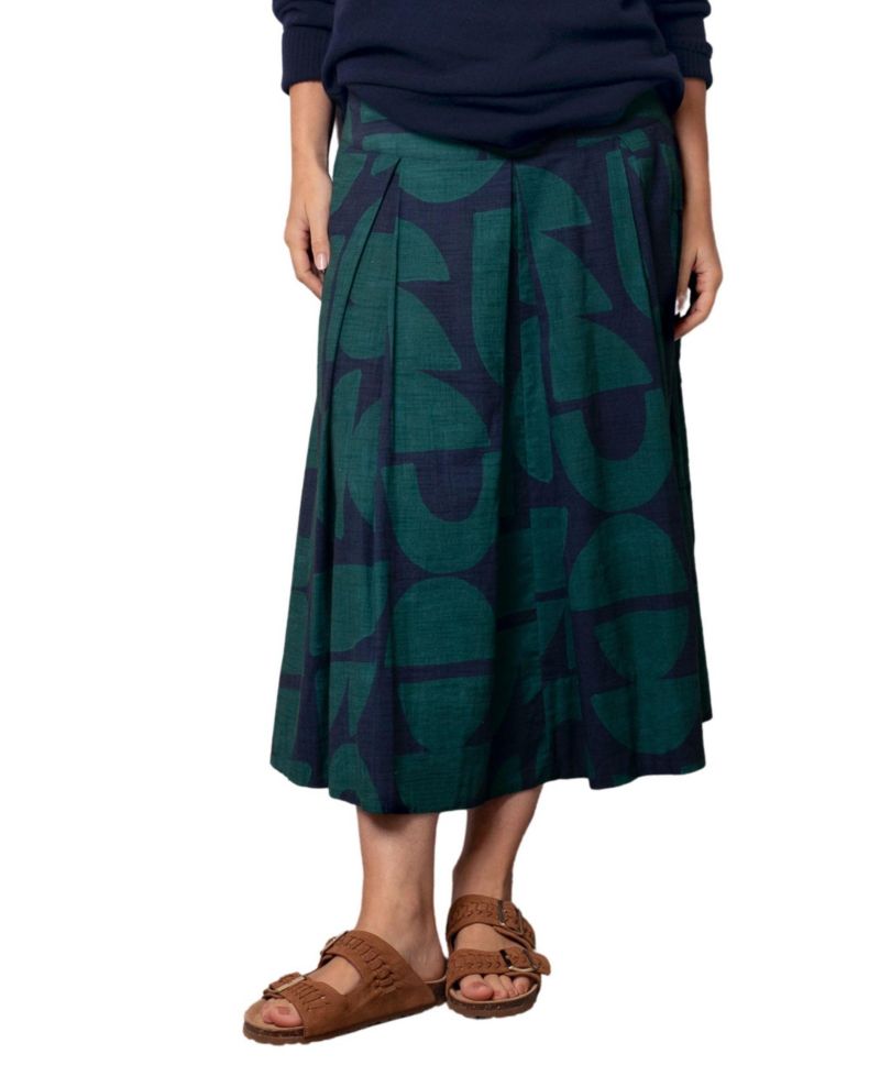 Women's Box Pleated Midi Skirt