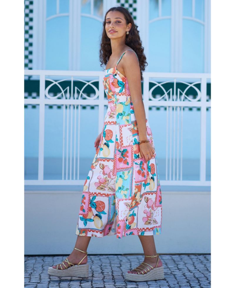 Women's Printed Midi Sun Dress