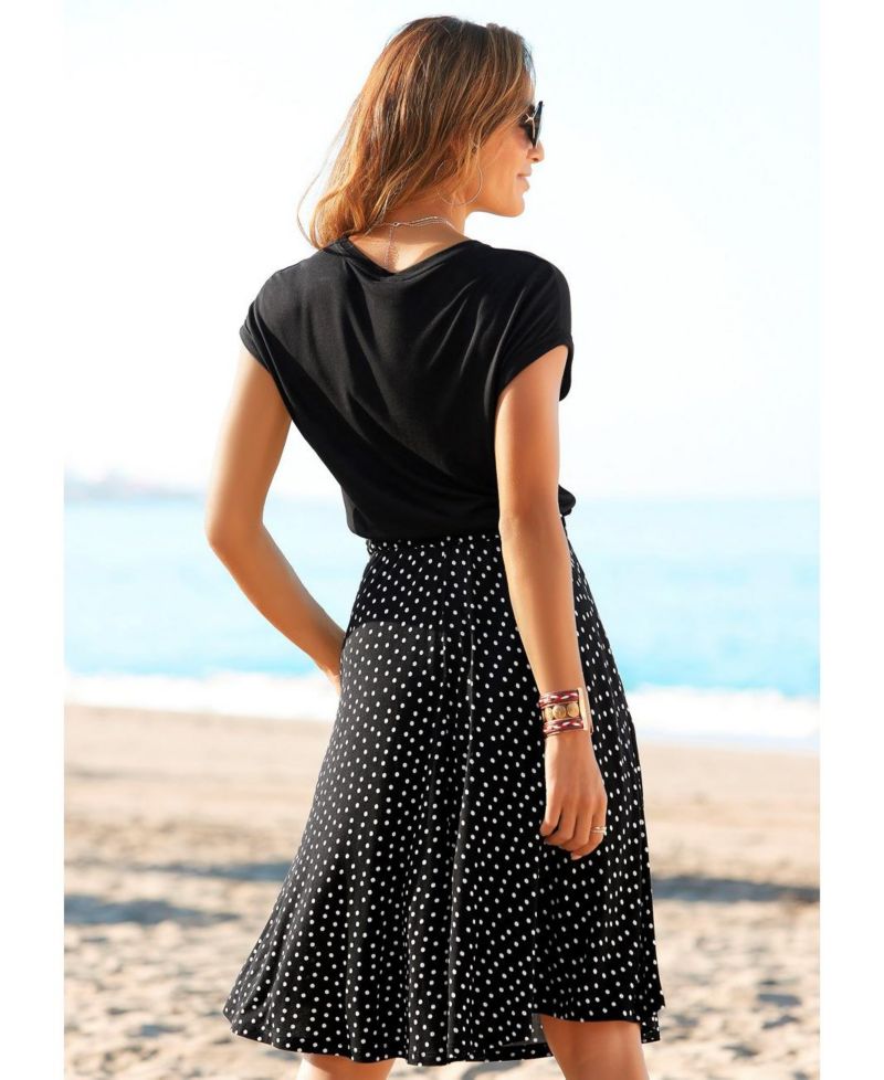 Women's Viscose Polka-Dot Print 2-In-1 with Short Dress