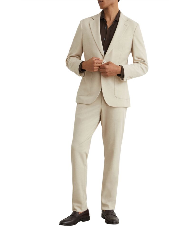 Мужской однобортный костюм-блейзер из текстурированного джерси Gerrard Tailored Fit