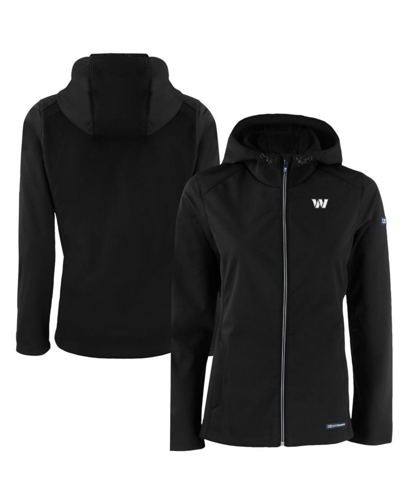 Women's Black Washington Commanders Evoke Eco Softshell Full-Zip Hoodie Jacket