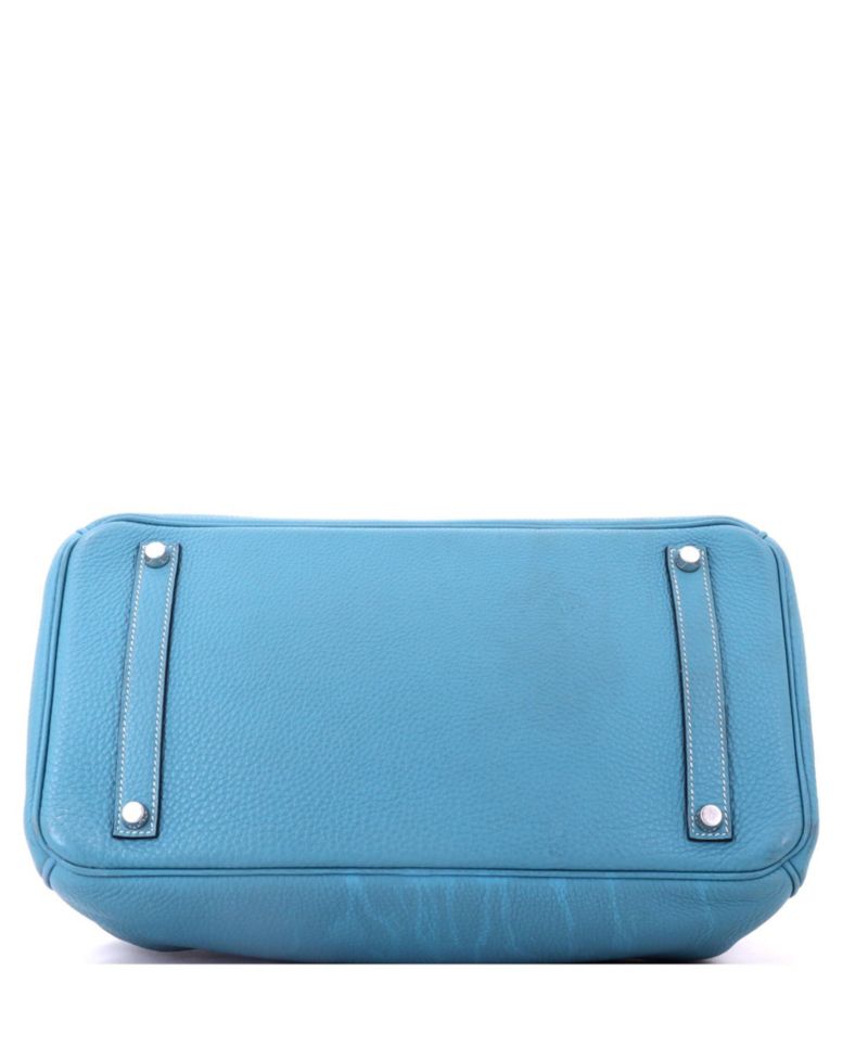 Birkin 35 Handbag Blue Togo with Palladium Hardware