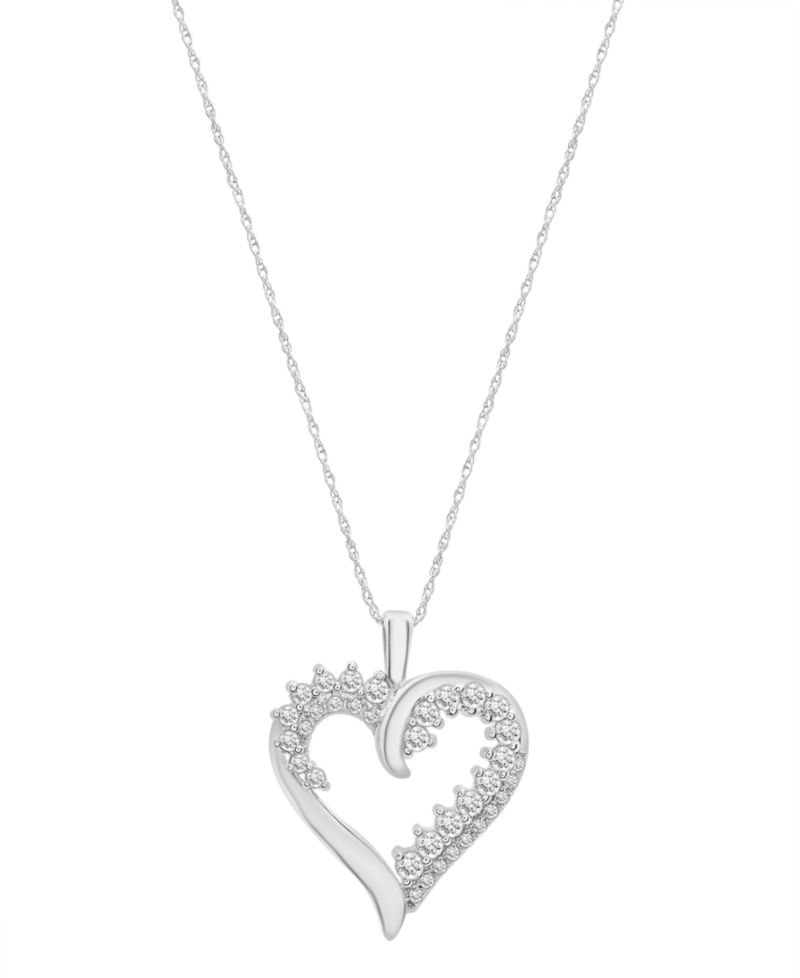Diamond Open Heart 18" Pendant Necklace (1/2 ct. t.w.)