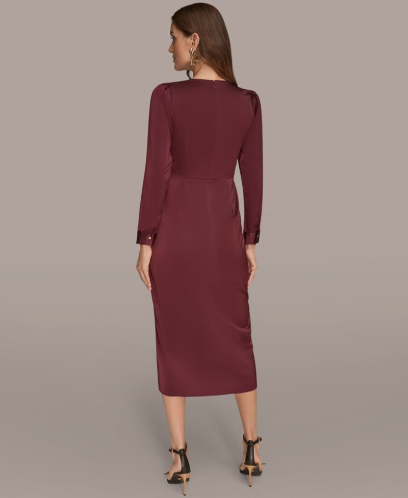 Petite Ruched Midi Dress