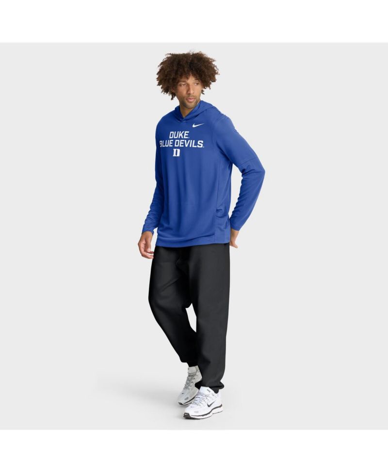 Men's Royal Duke Blue Devils 2025 Sideline Performance Long Sleeve Hoodie T-Shirt