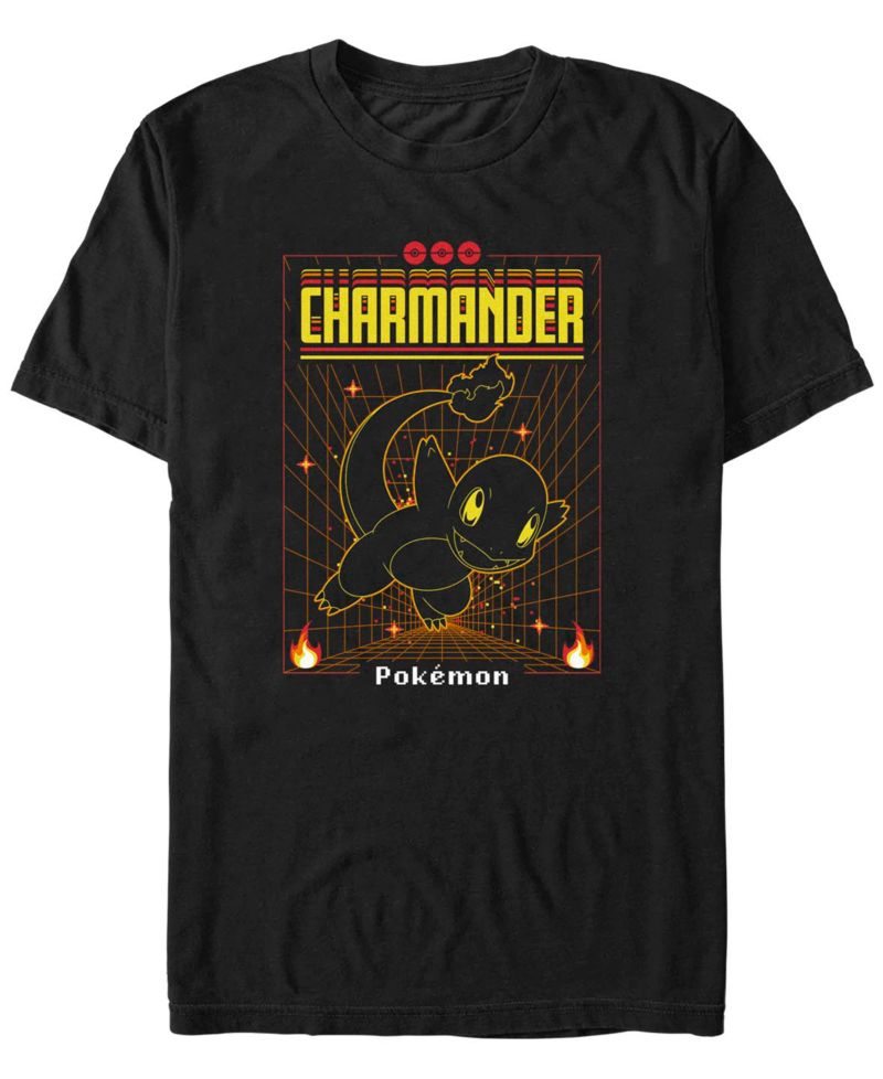 Men's Charmander Grid Short Sleeve T-shirt