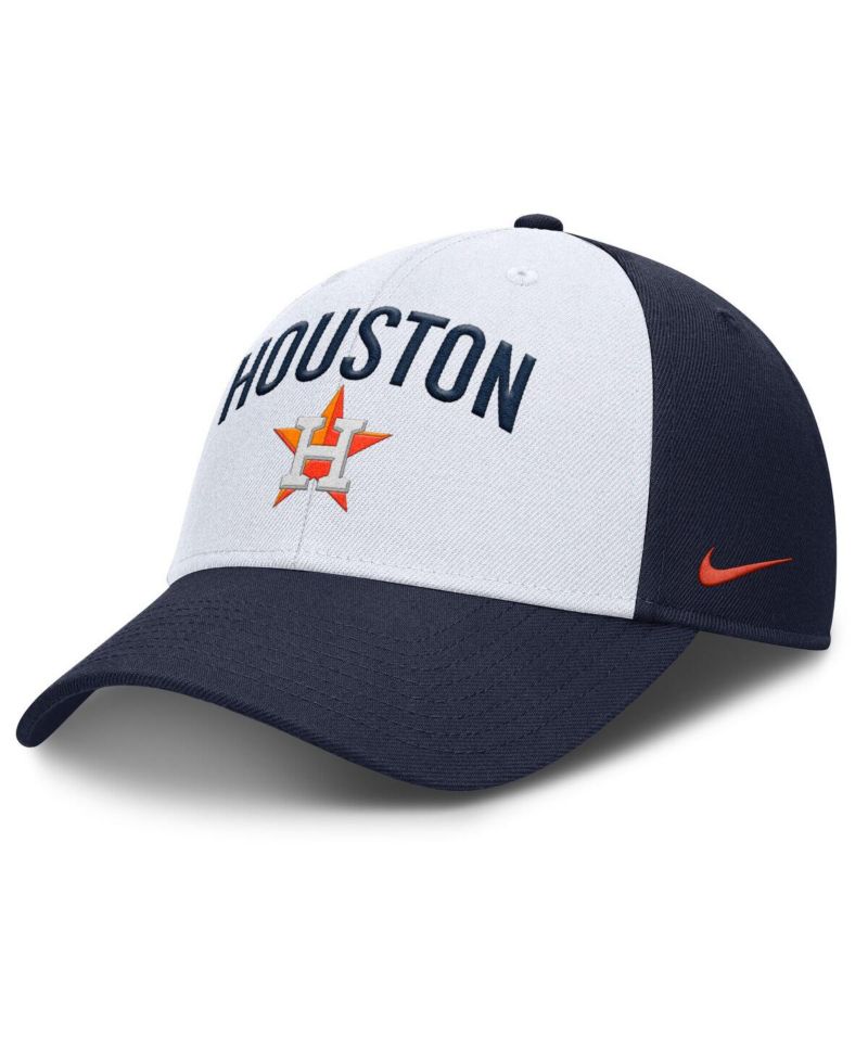 Men's White/Navy Houston Astros Club Performance Adjustable Hat