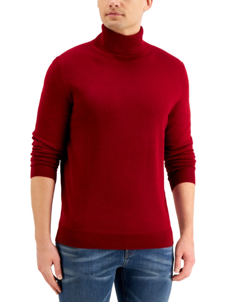 Men's Merino Wool Blend Turtleneck Sweater