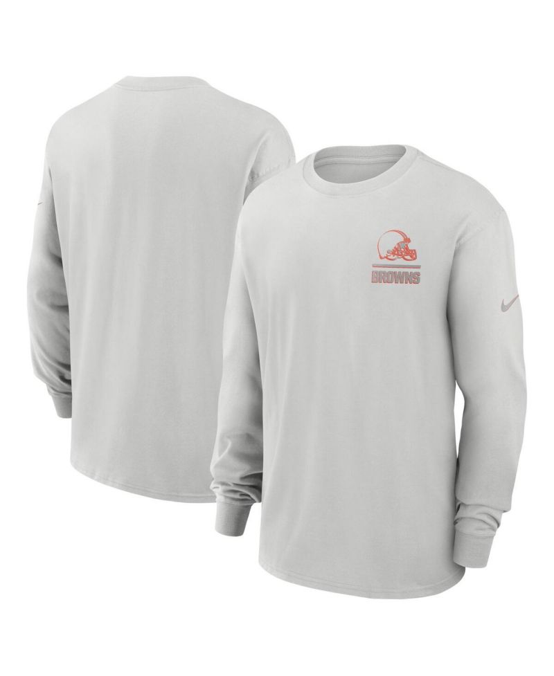 Men's Gray Cleveland Browns Essential Heavy Max90 Long Sleeve T-Shirt