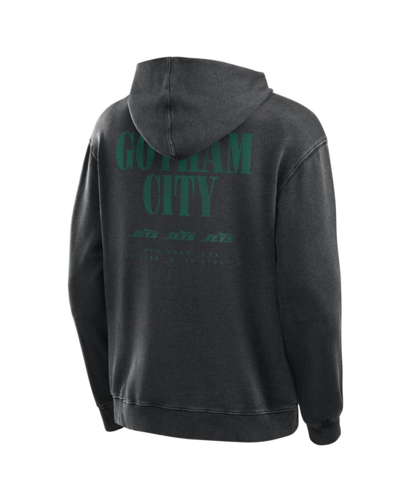 Men's Black New York Jets Relaxed Intense Rivalry French Terry Hoodie
