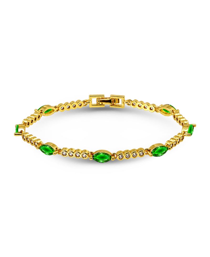 Marquise Emerald Green Cubic Zirconia Stones Bracelet