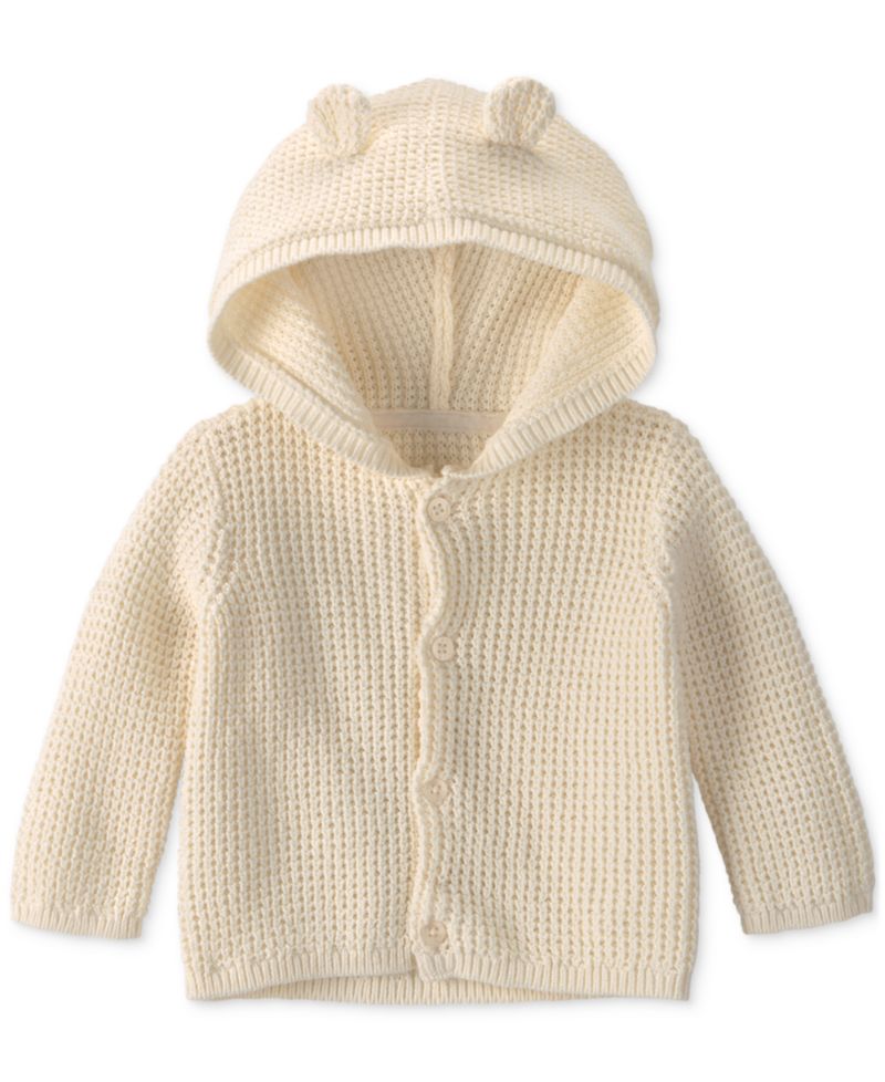 Baby Girls' and Baby Boys' Bear Ears Long-Sleeve Hooded Sweater