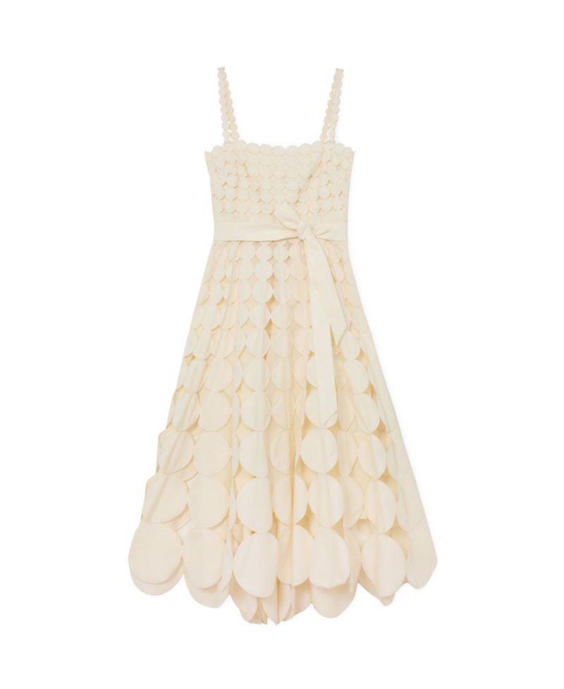 Women's Cotton Cut-Out Belted Midi Dress