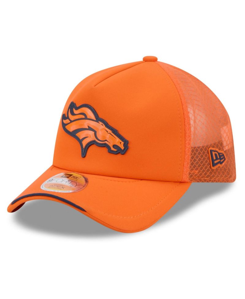 Men's Orange Denver Broncos 2026 Sideline Apex 9FORTY Adjustable Trucker Hat
