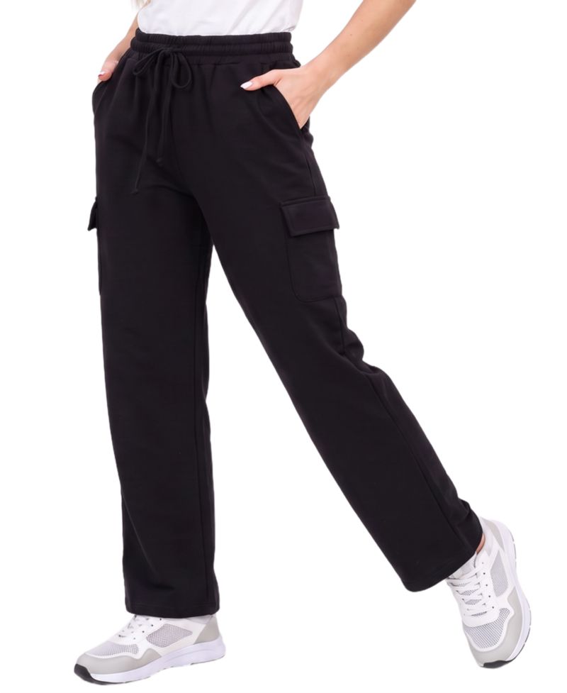 Women's Wide-Leg Cargo Fleece Sweatpants