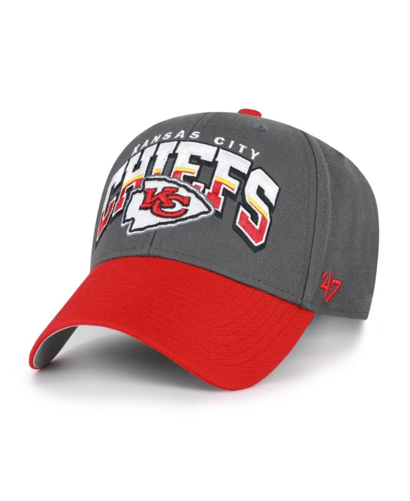 Men's Charcoal Kansas City Chiefs Split Block MVP Adjustable Hat