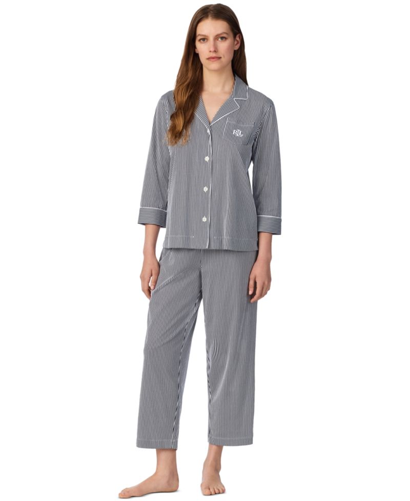 Plus Size Button-Front Top and Pants Pajama Set