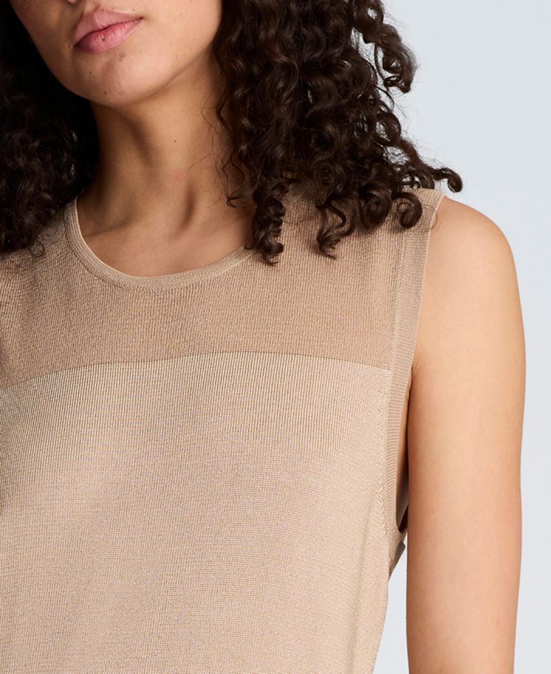 Women's Semi-Sheer Side-Slit Sleeveless Dress