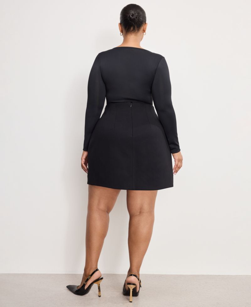 Women's Back Zipper Mini Skirt, Regular and Plus