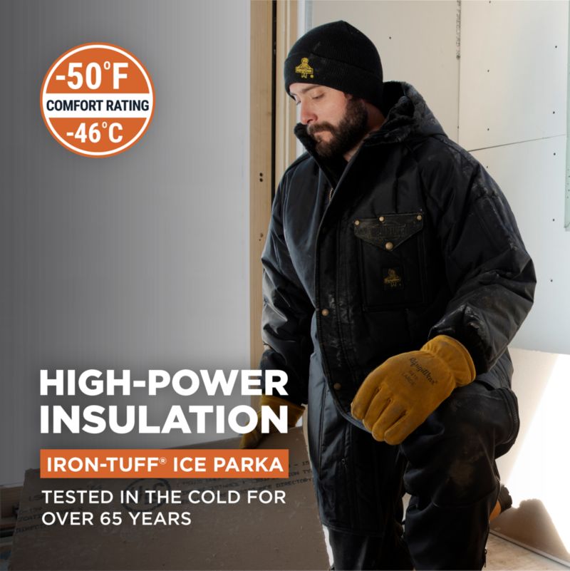 Big & Tall Iron-Tuff Ice Parka Insulated Winter Jacket, -50degree(s)F Comfort Rating, Water-Resistant and Windproof