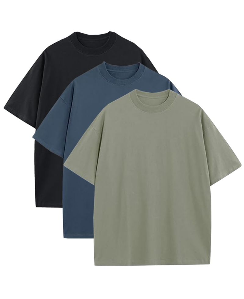 Men's Oversized Crewneck T-Shirt, 3-Pack