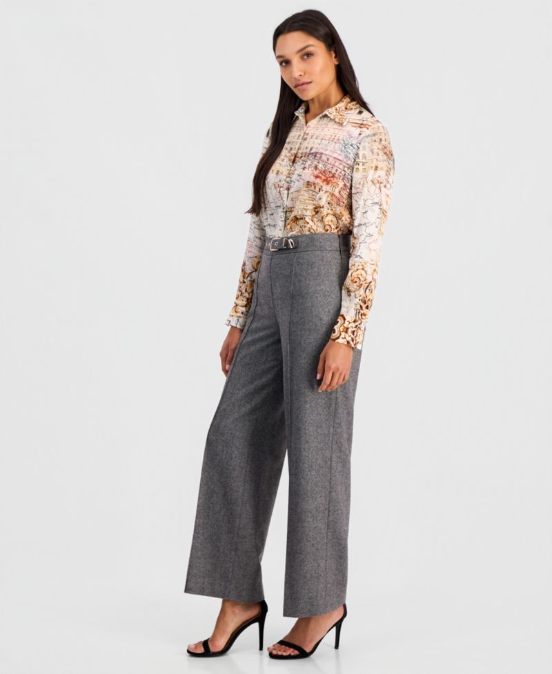 Women's Brenda Wide-Leg High-Waisted Wool-Blend Pants