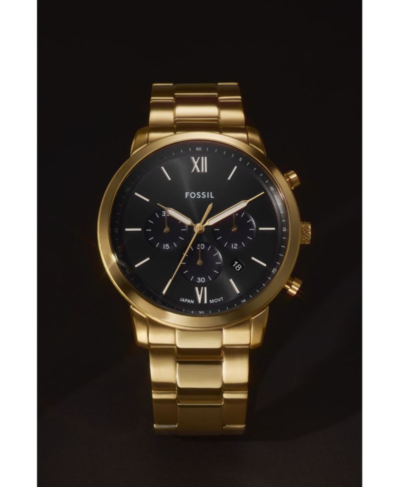 Мужские часы Neutra Chronograph из нержавеющей стали золотистого цвета, 44 мм