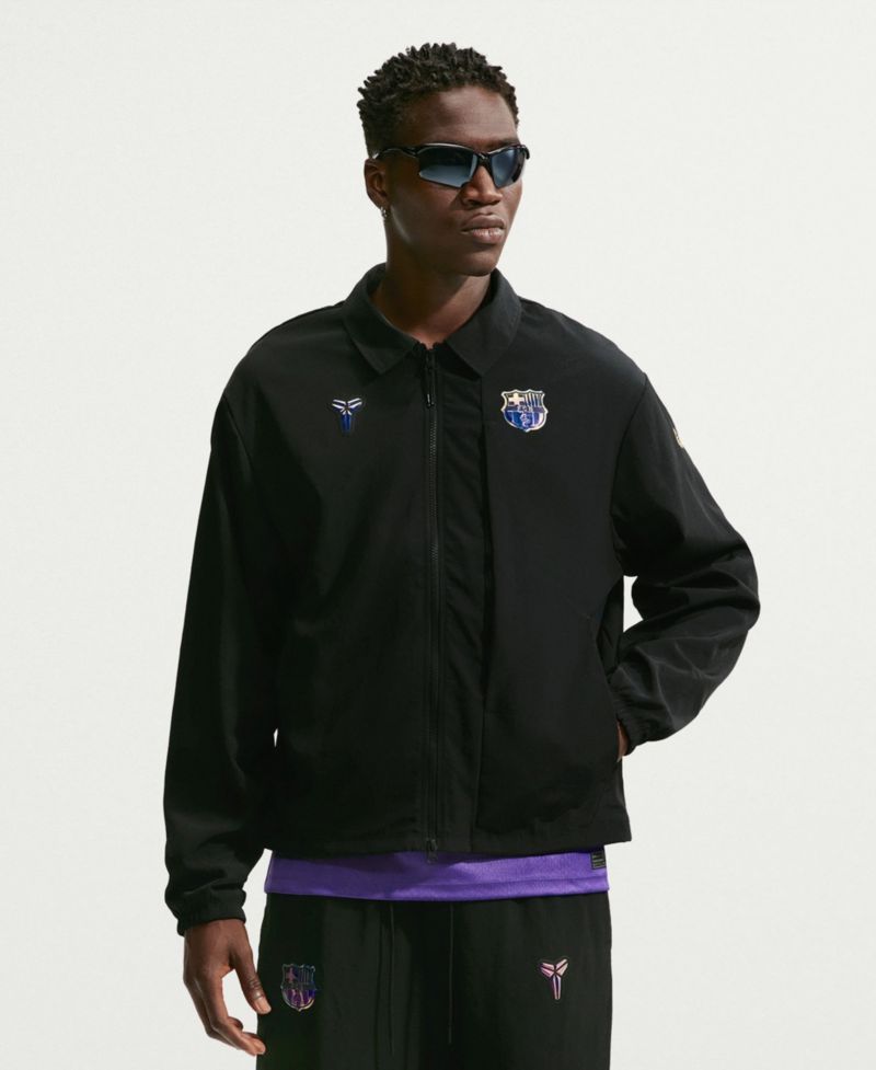 Men's Black Barcelona 2026/27 Away Woven Full-Zip Jacket