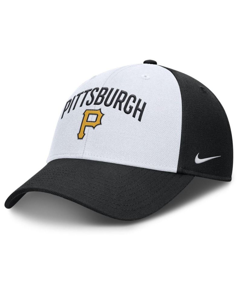 Men's White/Black Pittsburgh Pirates Club Performance Adjustable Hat
