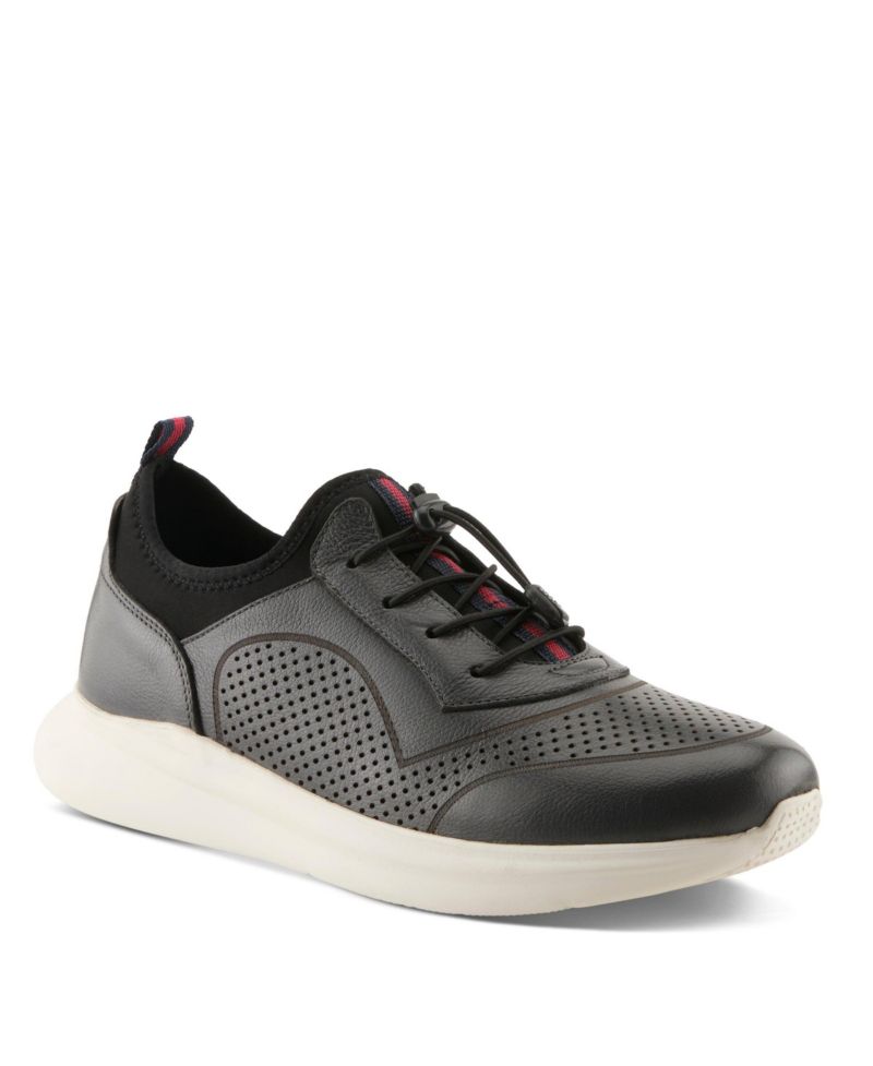 Kriss Men's Fashion Sneaker with Leather Upper