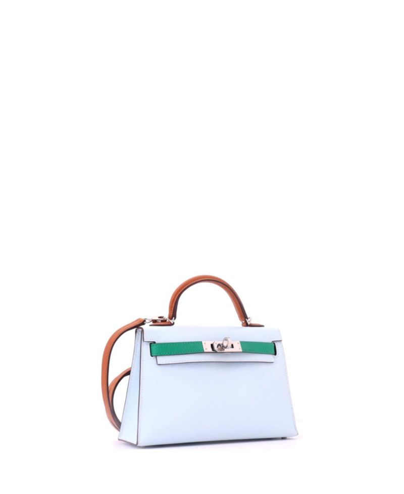 Pre-Owned Hermes Kelly 20 Handbag Tricolor Epsom with Palladium Hardware